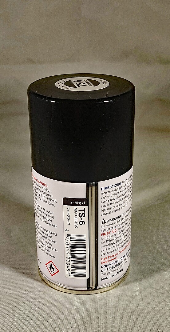 Tamiya TS-6 Matte Black Lacquer Spray Paint (100ml) [TAM85006