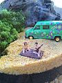 Complete Miniature Scene - Hippies Camping HO Scale Model 