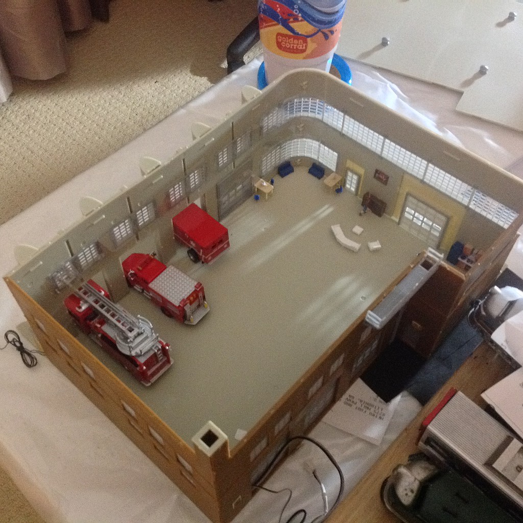 Fire Department Headquarters Kit HO Scale Model Railroad Building