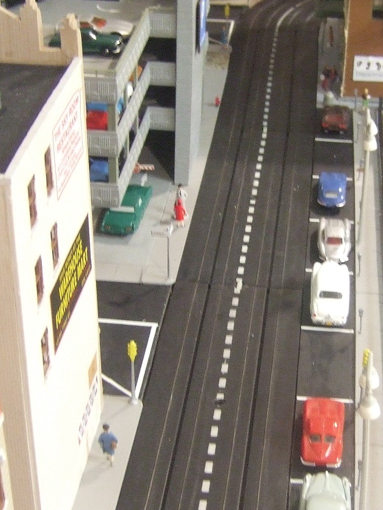 HIGHWAY STREET WHITE ANGLED LEFT PARKING LOT LINES 1/87 HO SCALE TRAIN LAYOUT 