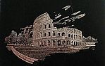 Silver Foil Engraving Art Colosseum