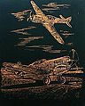 Copper Foil Engraving WWII Fighter