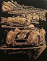Gold Foil Engraving Art Nostalgic Race