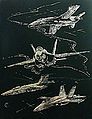 Silver Engraving Jet Planes