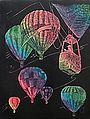 Rainbow Engraving Art Hot Air Balloons