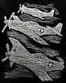 Silver Engraving Art Fighter Planes
