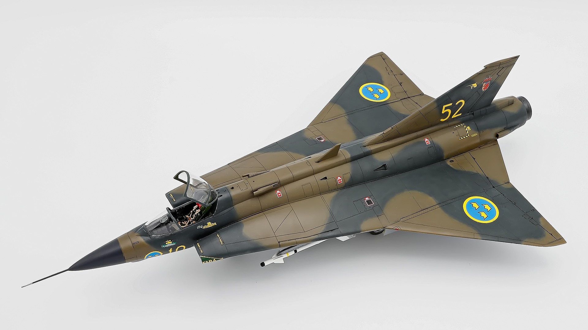 J35F/J Draken Swedish AF Interceptor -- Plastic Model Airplane Kit -- 1 ...