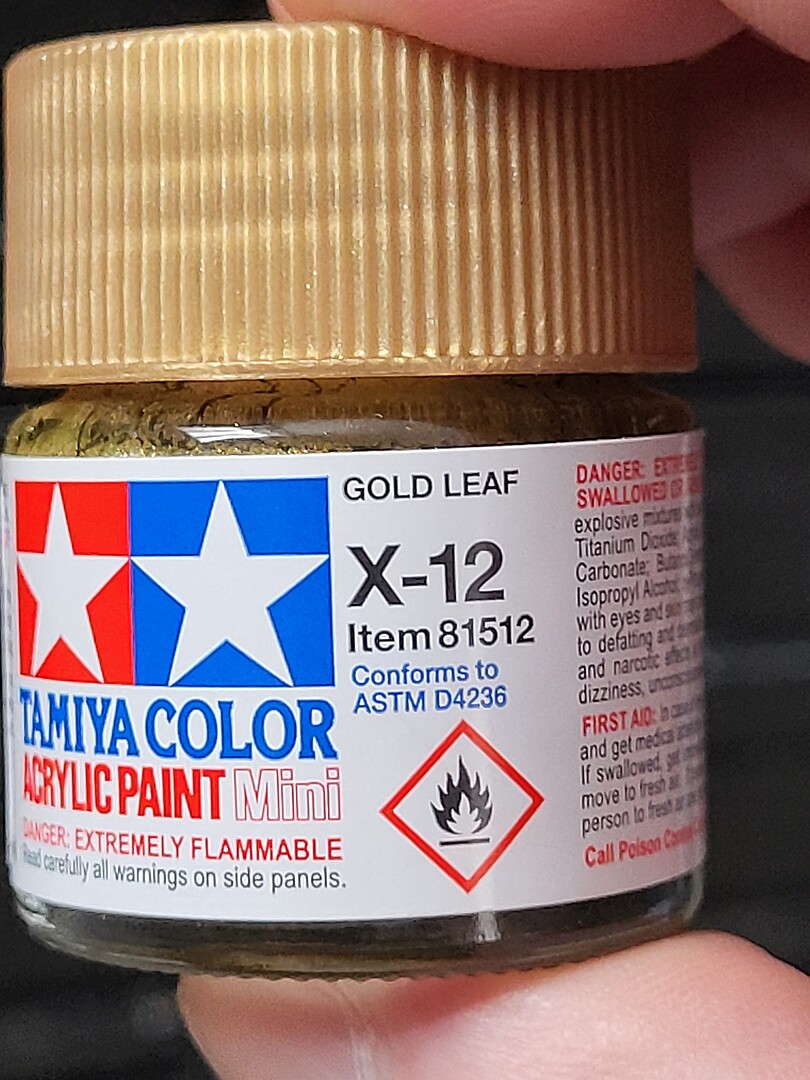 Tamiya Acrylic X12 Gold Leaf 3/4 oz Hobby and Model Acrylic Paint #81012